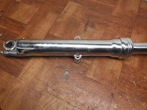 2003 harley-davidson dyna RIGHT FRONT FORK SHOCK SUSPENSION CHROME - Image 3