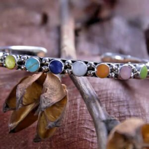 TAXCO MEXICAN STERLING SILVER BANGLE BRACELET MULTINLAY MOSAIC MEXICO